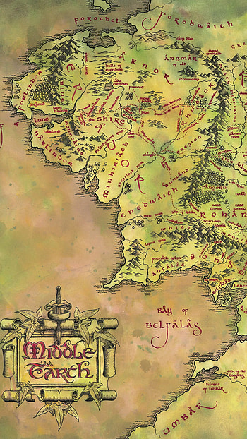 Middle-earth map - The Lord of the Rings HD phone wallpaper