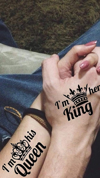 King Queen, Tattoo, couple HD phone wallpaper