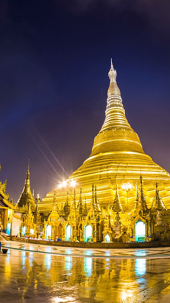 Shwedagon Pagoda, Background , Beautiful scenery, Spiritual place HD phone wallpaper