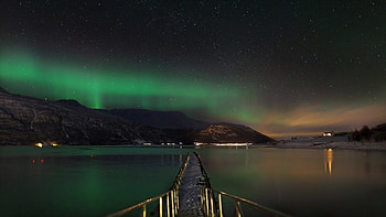 Lofoten Norway at night, sky, Norway, Night, Lofoten HD wallpaper