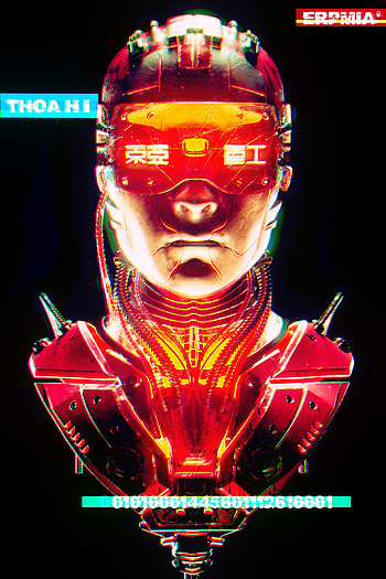 Art, Hieroglyph, Cyborg, Glasses, Spectacles HD phone wallpaper