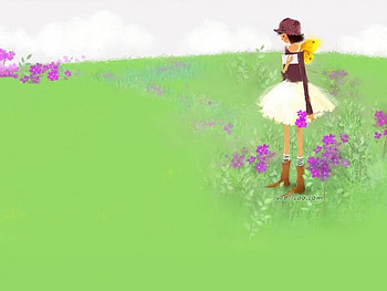 Pensive Girl, lady, flowers, field HD wallpaper