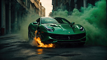 Green Ferrari 488 Pista , ferrari-488-pista, ferrari-488, ferrari, 2023-cars, cars, behance HD wallpaper