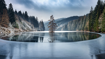 Stunning Winter Scenery - Ultra, winter scene, lake, tree, winter, landscape HD wallpaper