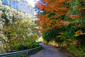Nature, Rock, Road, Turn, Asphalt, Vegetation, Fencing, Enclosure, Bends, Spain, Aragon HD wallpaper