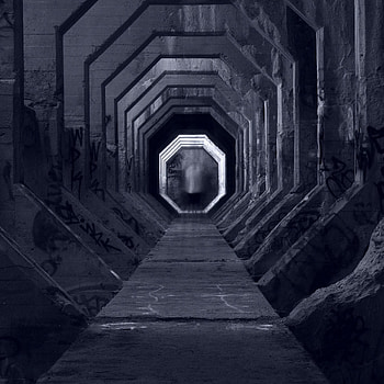 Miscellanea, Miscellaneous, Bw, Chb, Monochrome, Tunnel, Mirage, Vision HD phone wallpaper