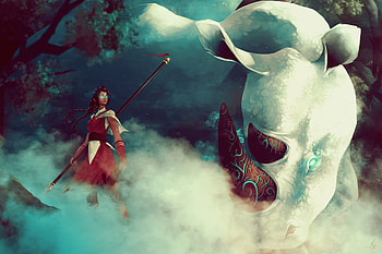 Girl Rhino Spirit Woman Warrior Artwork, warrior, artwork, deviantart, artist HD wallpaper