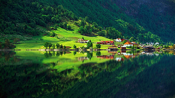 summer home village lake | resolution . HD wallpaper