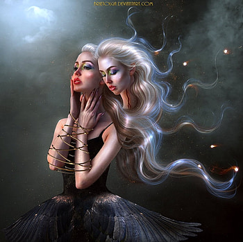 lady, abstract, fantasy, art HD wallpaper