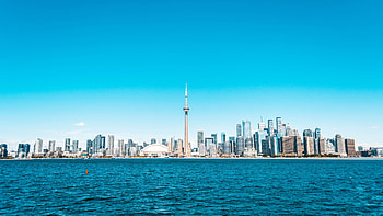 Sunny day cityscape, Toronto skyline, U, background HD wallpaper