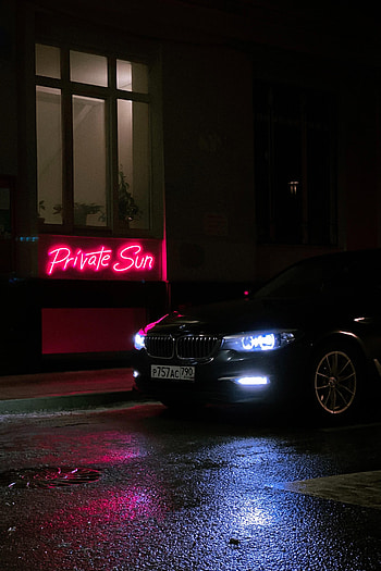 Bmw, Night, Cars, Road, Car, Neon HD phone wallpaper