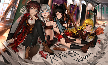 RWBY Blake Belladonna Ruby Rose Weiss Schnee Yang Xiao Long Schoolgirls Glance | | 590616 | UP HD wallpaper