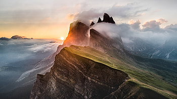 Dolomites Mountain Range Sony Bravia Tv Original OLED, mountains, nature HD wallpaper