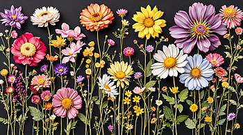 Pressed Flowers, Daisy, Bouquet HD wallpaper