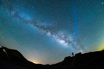 Nature, Night, Silhouette, Starry Sky, Human, Person HD wallpaper