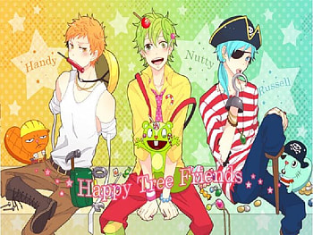 happy tree friends, nutty, handy, anime, russell HD wallpaper