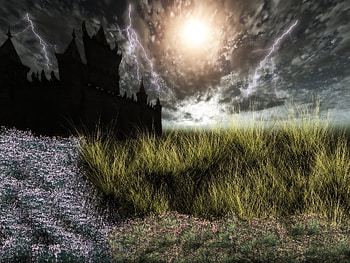 Dark Castle, scenes, landscapes, cg, fantasy, castles, dark HD wallpaper