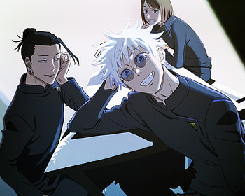 Gojo & Geto — Jujutsu Kaisen Quad (with Shoko Ieiri), Shoko Ieiri, Satoru Gojo, Suguru Geto, Anime, Jujutsu Kaisen, Gojo & Geto HD wallpaper