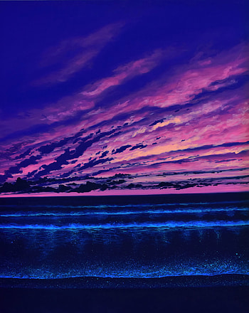 Nature, Sunset, Art, Sea, Night, Horizon HD phone wallpaper