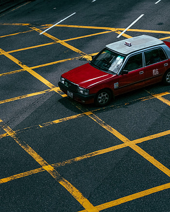 Taxi, Cars, Markup, Car, Asphalt, Contrast HD phone wallpaper