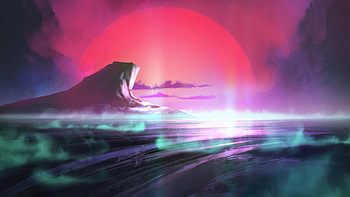 Dramatic Sunset , artist, artwork, digital-art, artstation HD wallpaper