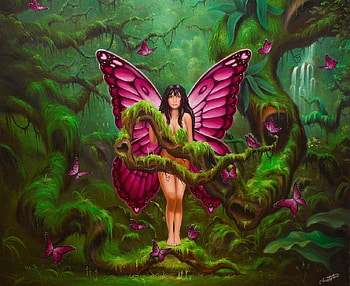 Jungle Fairy, art, girl, beautiful, nice, woman, fairy, digital, fantasy, pretty, jungle, lovely, female HD wallpaper
