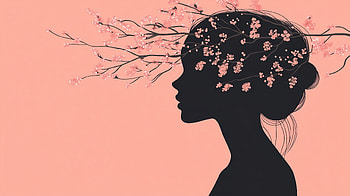 Elegant Feminine Silhouette, feminine silhouette, silhouette, woman, flower, portrait HD wallpaper