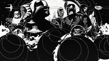 Star Wars, Comic, Black & White HD wallpaper