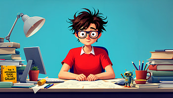 Nerdy Vibes: Ultra for the Creative Mind, nerd, Student, desk, computer, illustration HD wallpaper