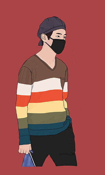BTS V KIMTAEHYUNG, art, beard HD phone wallpaper