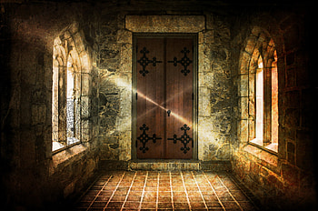 Door, Light, Fantasy, Artistic, Dark, Window HD wallpaper