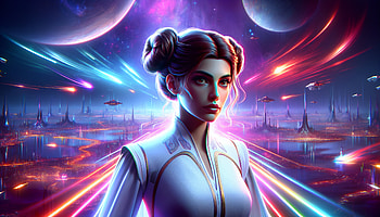 Leia Organa – Galactic Elegance, Princess Leia Organa, space, cosmic, fantasy, Sci Fi, space fantasy HD wallpaper