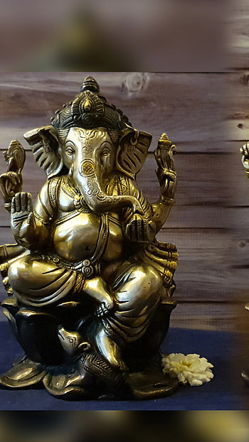 Lakshmi Ganesh, Wooden Background HD phone wallpaper