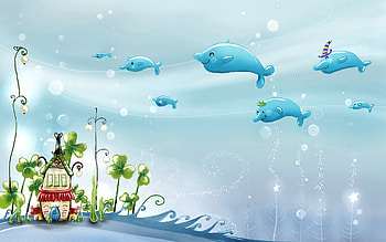 Dolfins, Sea, Miscellanea, Miscellaneous, To Swim, Swim, It's Beautiful, Handsomely HD wallpaper