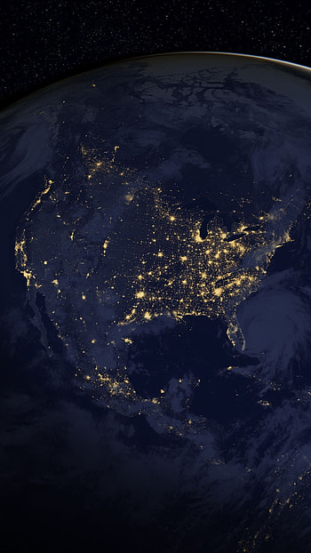 North America, , City lights, Night sky HD phone wallpaper