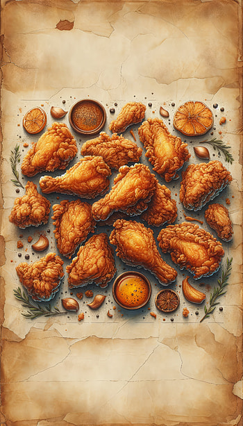 Fried Chicken Feast, food, cooking HD phone wallpaper