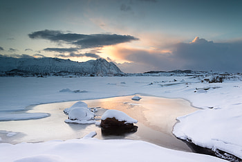 Winter, Nature, Mountains, Ice, Snow, Lake HD wallpaper