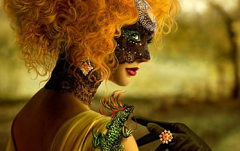 masked woman , girl, fantasy, 3d HD wallpaper