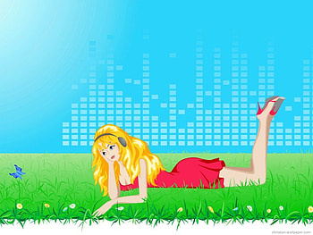 Listening to music, girl, abstract HD wallpaper