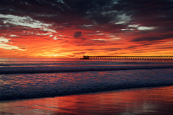 Nature, Sunset, Sky, Sea, Reflection HD wallpaper
