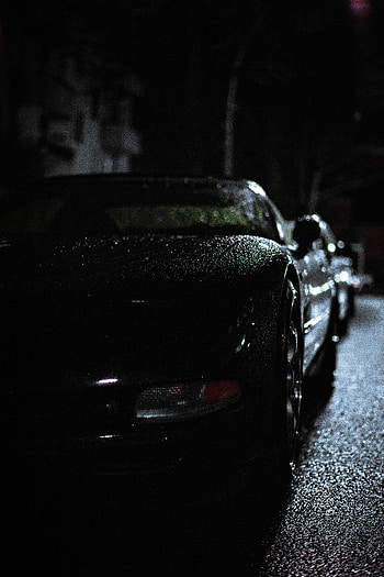 Rain, Car, Front View, Darkness, Headlight HD phone wallpaper