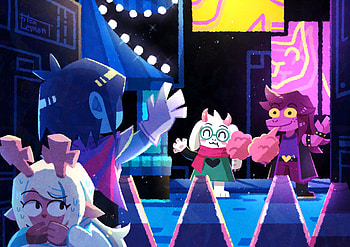 Deltarune Heroes: Kris, Susie, Ralsei & Noelle Holiday Night, Noelle Holiday, Ralsei (deltarune), Susie (deltarune), Kris (deltarune), video game, deltarune HD wallpaper