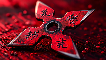 Red Shuriken Delight - Ultra, shuriken, red, weapon, martial arts HD wallpaper