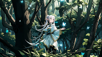 Magic Forest, Anime, Frieren: Beyond Journey's End, Frieren (Frieren: Beyond Journey's End) HD wallpaper
