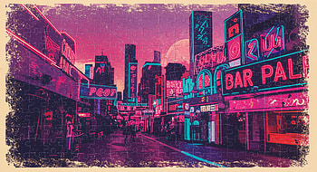 Neon Nights Puzzle - A Stunning Ultra, puzzle, neon lights, cityscape, Nightlife, urban HD wallpaper