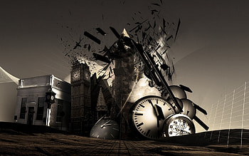 Artistic clock , Creative timekeeping, Unique designs, Expressive visuals HD wallpaper
