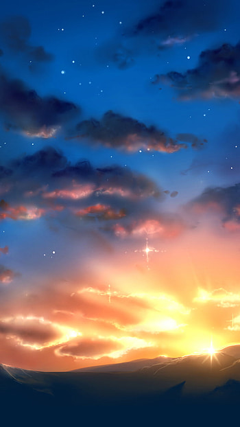 Starlit Dawnscape — Original Anime , landscape, Anime, Original, anime landscape HD phone wallpaper