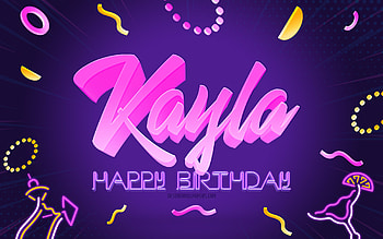 Happy Birtay Kayla, , Purple Party Background, Kayla, creative art, Happy Kayla birtay, Kayla name, Kayla Birtay, Birtay Party Background HD wallpaper