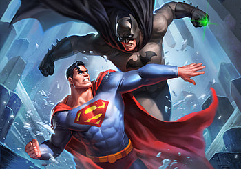 Artwork Batman Superman Fight, batman, superman, superheroes, artwork, digital-art HD wallpaper