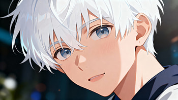 Anime Boy — Silver-Haired Blue-Eyed, White Hair, Blue Eyes HD wallpaper